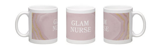 Glam Nurse Mug - Pink and gold geode background